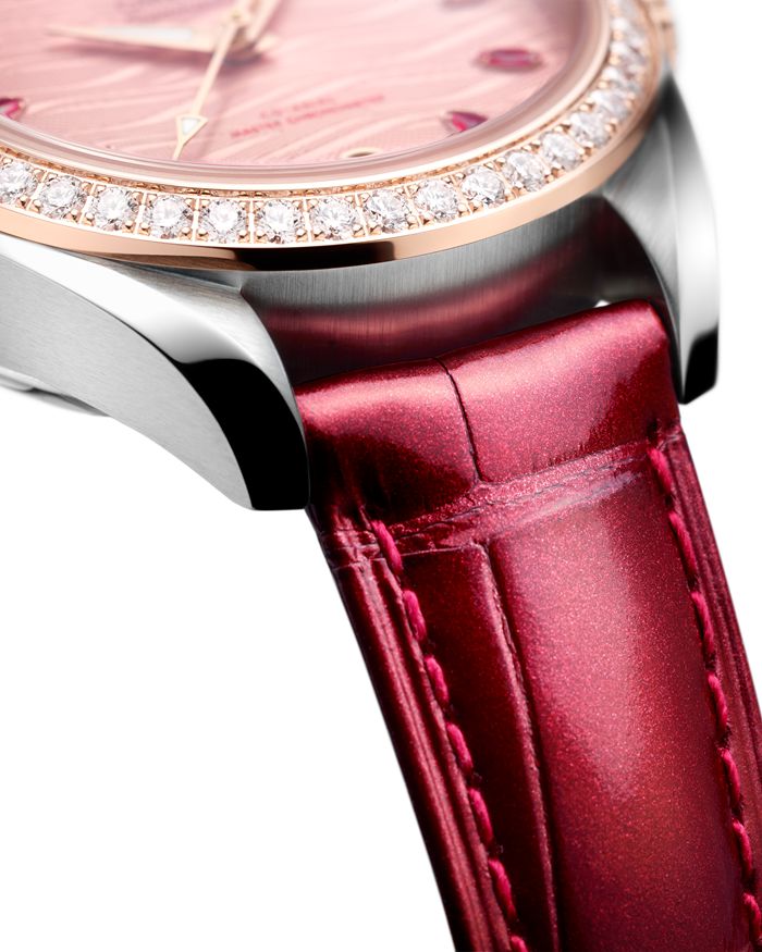 Omega Seamaster Aqua Terra 150M 34 mm, Stahl - Sedna™-Gold mit Lederarmband 220.28.34.20.60.001 – Bild 4