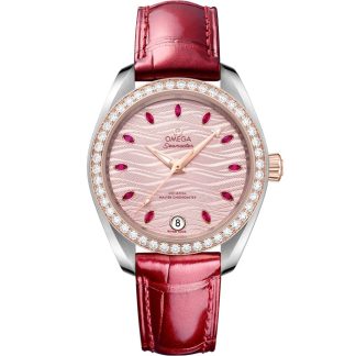 Omega Seamaster Aqua Terra 150M 34 mm, Stahl - Sedna™-Gold mit Lederarmband 220.28.34.20.60.001