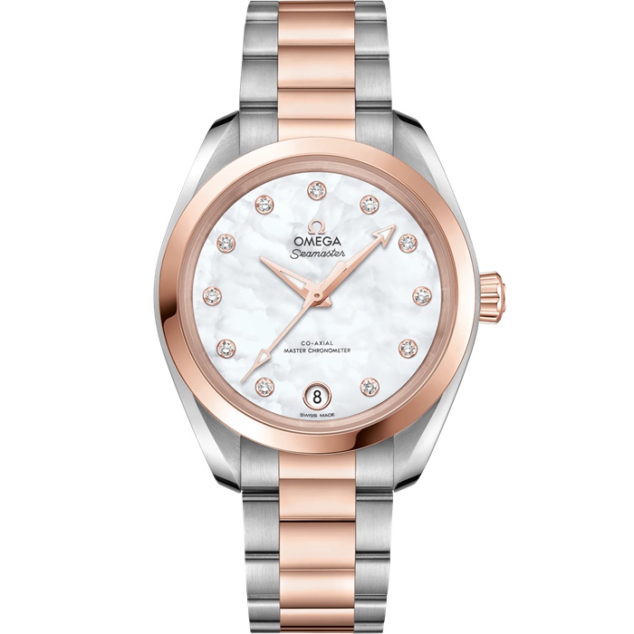 Omega Seamaster Aqua Terra 150M 34 mm, Stahl - Sedna™-Gold mit Stahl- und Sedna™-Goldband 220.20.34.20.55.001