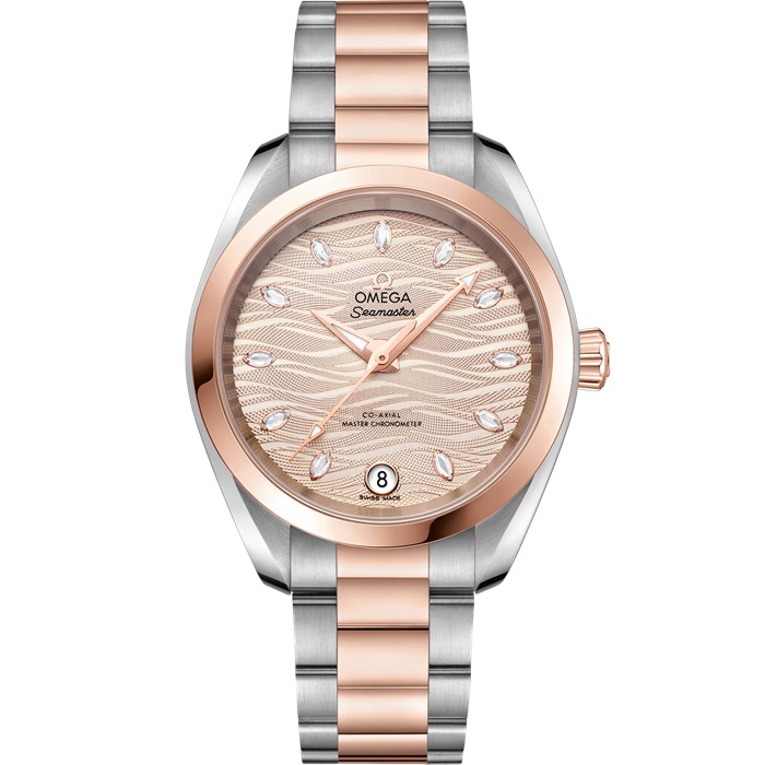 Omega Seamaster Aqua Terra 150M 34 mm, Stahl - Sedna™-Gold mit Stahl- und Sedna™-Goldband 220.20.34.20.59.001