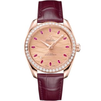 Omega Seamaster Aqua Terra 150M 38 mm, Sedna™-Gold mit Lederarmband 220.58.38.20.99.007