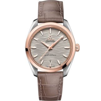 Omega Seamaster Aqua Terra 150M 38 mm, Stahl - Sedna™-Gold mit Lederarmband 220.23.38.20.06.001