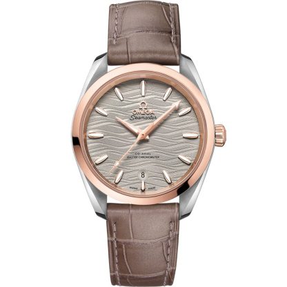Omega Seamaster Aqua Terra 150M 38 mm, Stahl - Sedna™-Gold mit Lederarmband 220.23.38.20.06.001