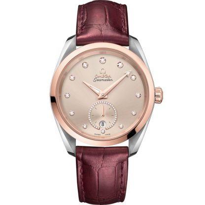 Omega Seamaster Aqua Terra 150M 38 mm, Stahl - Sedna™-Gold mit Lederarmband 220.23.38.20.59.001