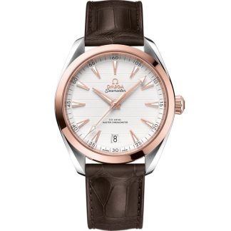 Omega Seamaster Aqua Terra 150M 41 mm, Stahl - Sedna™-Gold mit Lederarmband 220.23.41.21.02.001