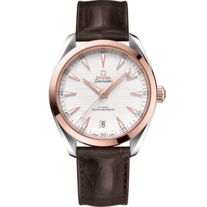 Omega Seamaster Aqua Terra 150M 41 mm, Stahl - Sedna™-Gold mit Lederarmband 220.23.41.21.02.001