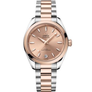 Omega Seamaster Aqua Terra Shades 34 mm, Stahl - Sedna™-Gold mit Stahl- und Sedna™-Goldband 220.20.34.20.10.001
