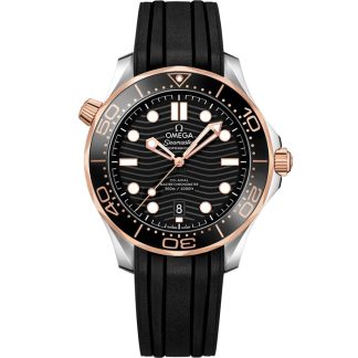 Omega Seamaster Diver 300M 42 mm, Stahl - Sedna™-Gold mit Kautschukband 210.22.42.20.01.002