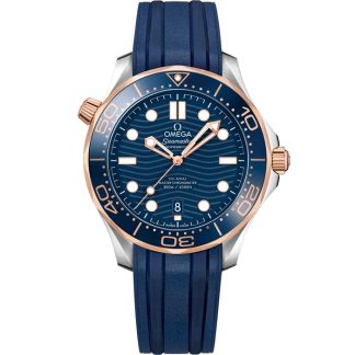 Omega Seamaster Diver 300M 42 mm, Stahl - Sedna™-Gold mit Kautschukband 210.22.42.20.03.002