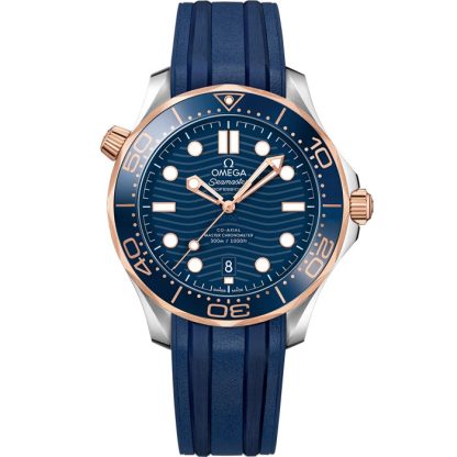 Omega Seamaster Diver 300M 42 mm, Stahl - Sedna™-Gold mit Kautschukband 210.22.42.20.03.002