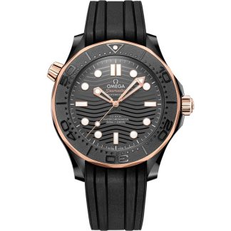 Omega Seamaster Diver 300M 43,5 mm, Schwarze Keramik mit Kautschukband 210.62.44.20.01.001