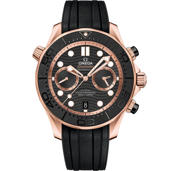Omega Seamaster Diver 300M 44 mm, Sedna™-Gold mit Kautschukband 210.62.44.51.01.001
