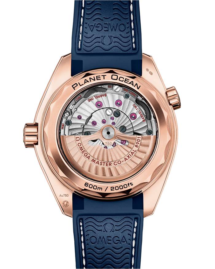 Omega Seamaster Planet Ocean 600M 43,5 mm, Sedna™-Gold mit Lederarmband mit Innenseite aus Kautschuk 215.63.44.21.03.001 – Bild 2