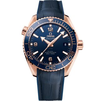Omega Seamaster Planet Ocean 600M 43,5 mm, Sedna™-Gold mit Lederarmband mit Innenseite aus Kautschuk 215.63.44.21.03.001