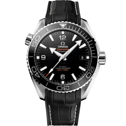 Omega Seamaster Planet Ocean 600M 43,5 mm, Stahl mit Lederarmband mit Innenseite aus Kautschuk 215.33.44.21.01.001