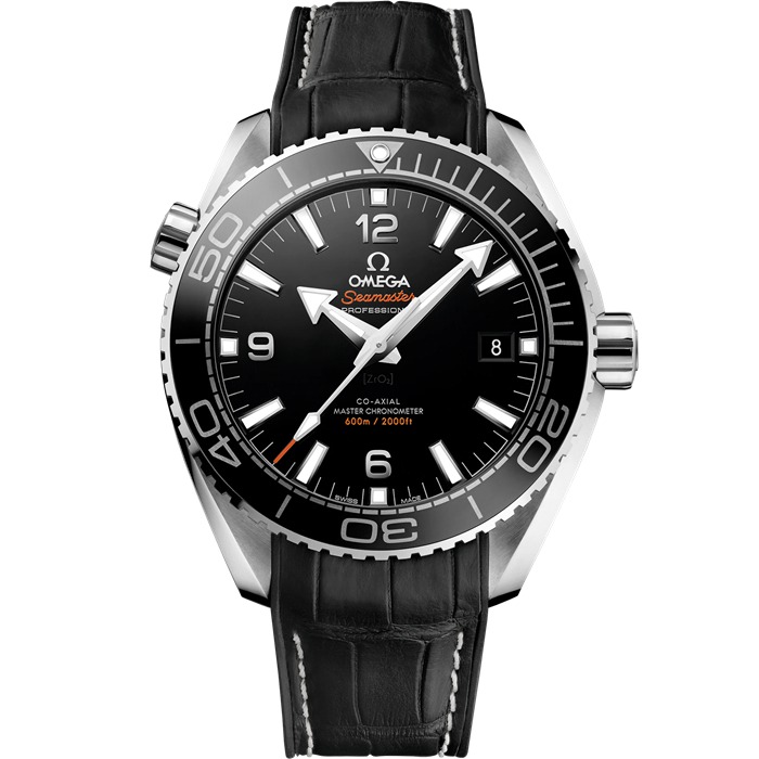 Omega Seamaster Planet Ocean 600M 43,5 mm, Stahl mit Lederarmband mit Innenseite aus Kautschuk 215.33.44.21.01.001