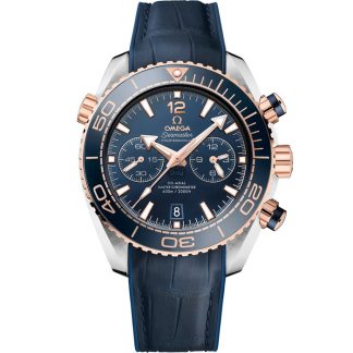 Omega Seamaster Planet Ocean 600M 45,5 mm, Stahl - Sedna™-Gold mit Lederarmband mit Innenseite aus Kautschuk 215.23.46.51.03.001