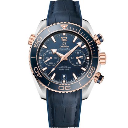 Omega Seamaster Planet Ocean 600M 45,5 mm, Stahl - Sedna™-Gold mit Lederarmband mit Innenseite aus Kautschuk 215.23.46.51.03.001