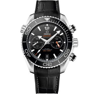 Omega Seamaster Planet Ocean 600M 45,5 mm, Stahl mit Lederarmband mit Innenseite aus Kautschuk 215.33.46.51.01.001