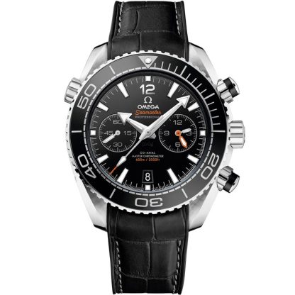 Omega Seamaster Planet Ocean 600M 45,5 mm, Stahl mit Lederarmband mit Innenseite aus Kautschuk 215.33.46.51.01.001