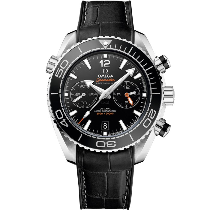 Omega Seamaster Planet Ocean 600M 45,5 mm, Stahl mit Lederarmband mit Innenseite aus Kautschuk 215.33.46.51.01.001