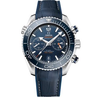Omega Seamaster Planet Ocean 600M 45,5 mm, Stahl mit Lederarmband mit Innenseite aus Kautschuk 215.33.46.51.03.001