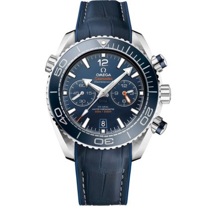 Omega Seamaster Planet Ocean 600M 45,5 mm, Stahl mit Lederarmband mit Innenseite aus Kautschuk 215.33.46.51.03.001