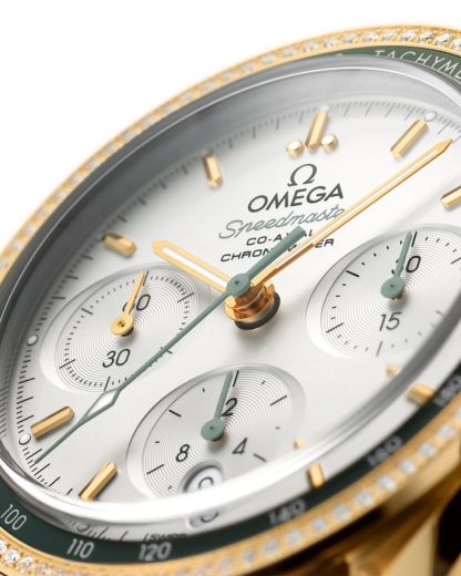 Omega Speedmaster 38 38 mm, Gelbgold mit Lederarmband 324.68.38.50.02.004 – Bild 3
