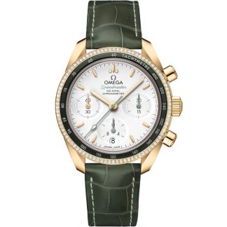 Omega Speedmaster 38 38 mm, Gelbgold mit Lederarmband 324.68.38.50.02.004