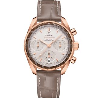 Omega Speedmaster 38 38 mm, Sedna™-Gold mit Lederarmband 324.63.38.50.02.003