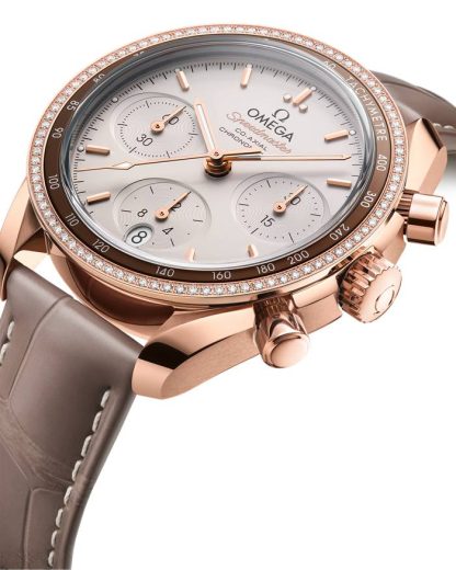 Omega Speedmaster 38 38 mm, Sedna™-Gold mit Lederarmband 324.68.38.50.02.003 – Bild 4