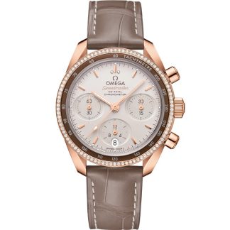 Omega Speedmaster 38 38 mm, Sedna™-Gold mit Lederarmband 324.68.38.50.02.003
