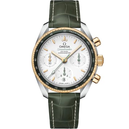 Omega Speedmaster 38 38 mm, Stahl - Gelbgold mit Lederarmband 324.23.38.50.02.001