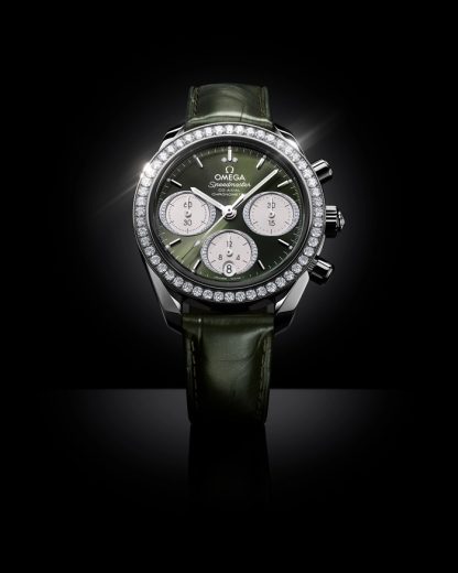 Omega Speedmaster 38 38 mm, Stahl mit Alligator 324.18.38.50.60.001 – Bild 5