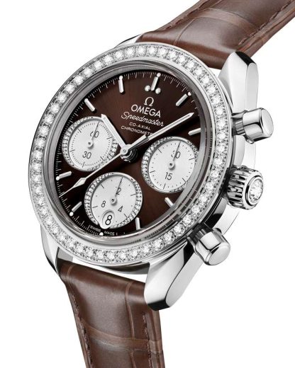 Omega Speedmaster 38 38 mm, Stahl mit Alligator 324.18.38.50.63.001 – Bild 3
