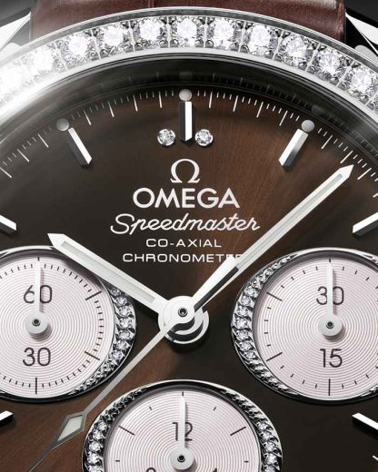 Omega Speedmaster 38 38 mm, Stahl mit Alligator 324.18.38.50.63.001 – Bild 7