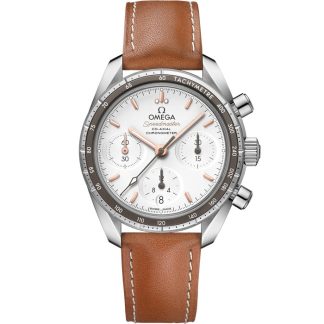 Omega Speedmaster 38 38 mm, Stahl mit Lederarmband 324.32.38.50.02.001
