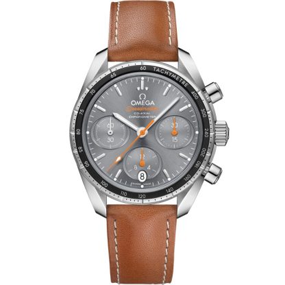 Omega Speedmaster 38 38 mm, Stahl mit Lederarmband 324.32.38.50.06.001