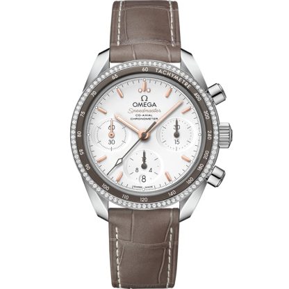 Omega Speedmaster 38 38 mm, Stahl mit Lederarmband 324.38.38.50.02.001