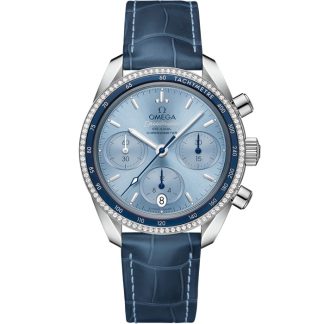 Omega Speedmaster 38 38 mm, Stahl mit Lederarmband 324.38.38.50.03.001
