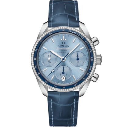 Omega Speedmaster 38 38 mm, Stahl mit Lederarmband 324.38.38.50.03.001