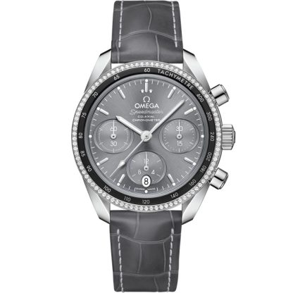 Omega Speedmaster 38 38 mm, Stahl mit Lederarmband 324.38.38.50.06.001