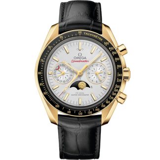Omega Speedmaster Mondphase 44,25 mm, Gelbgold mit Lederarmband 304.63.44.52.02.001
