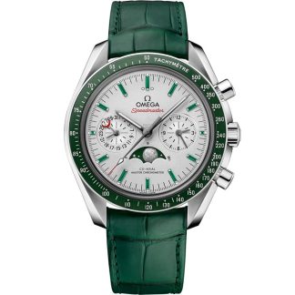 Omega Speedmaster Mondphase 44,25 mm, Platin mit Lederarmband 304.93.44.52.99.003