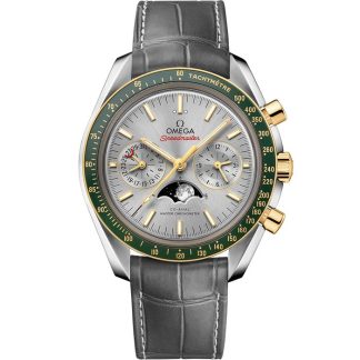 Omega Speedmaster Mondphase 44,25 mm, Stahl - Gelbgold mit Lederarmband 304.23.44.52.06.001