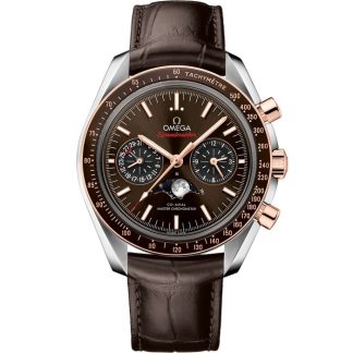 Omega Speedmaster Mondphase 44,25 mm, Stahl - Sedna™-Gold mit Lederarmband 304.23.44.52.13.001