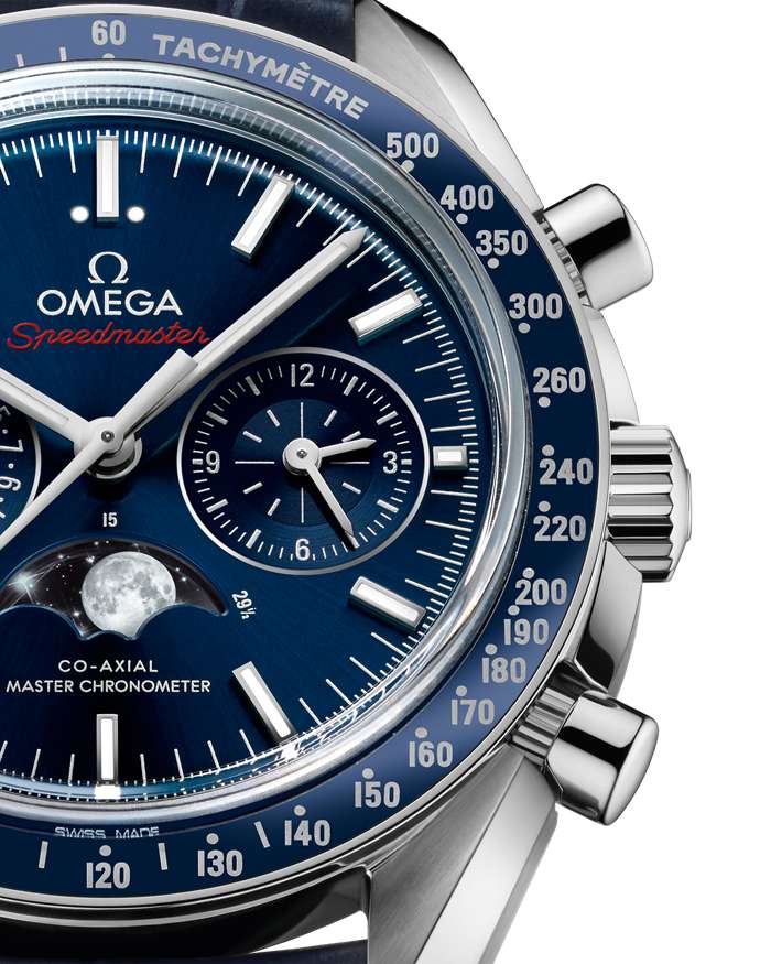 Omega Speedmaster Mondphase 44,25 mm, Stahl mit Lederarmband 304.33.44.52.03.001 – Bild 3