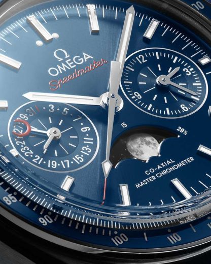Omega Speedmaster Mondphase 44,25 mm, Stahl mit Lederarmband 304.33.44.52.03.001 – Bild 4