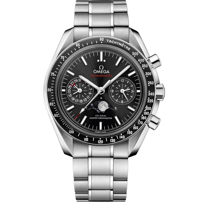 Omega Speedmaster Mondphase 44,25 mm, Stahl mit Stahlarmband 304.30.44.52.01.001