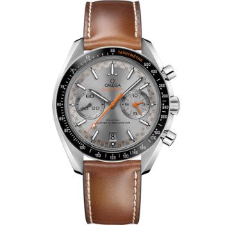 Omega Speedmaster Racing 44,25 mm, Stahl mit Lederarmband 329.32.44.51.06.001